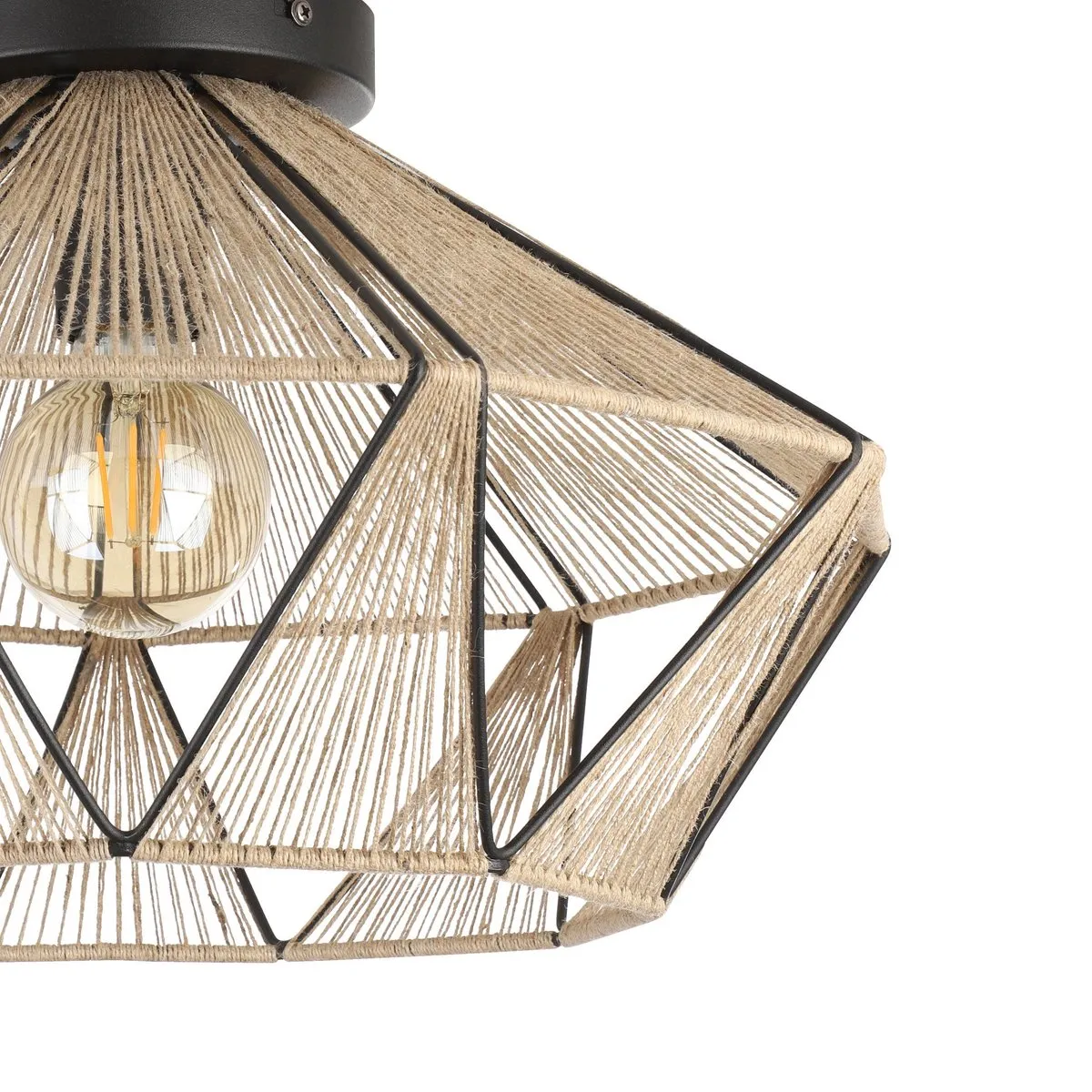 Eglo Adwickle Plafondlamp E27 - Ø44,5cm - Zwart/Bruin