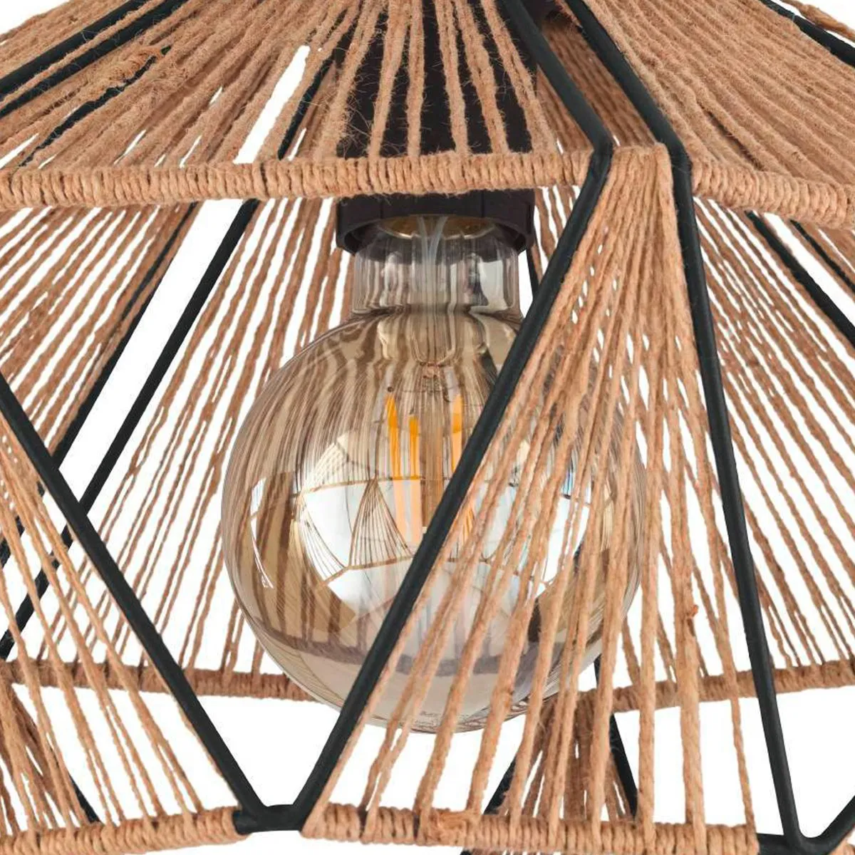 Eglo Adwickle Plafondlamp E27 - Ø44,5cm - Zwart/Bruin