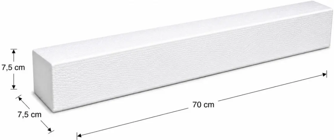 Bellatio Design Piepschuim Baksteen 2x - 70x7,5x7,5cm - Wit