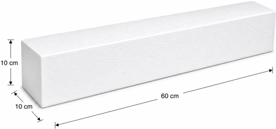 Bellatio Design Piepschuim Baksteen 3 Stuks - 60x10x10cm Wit
