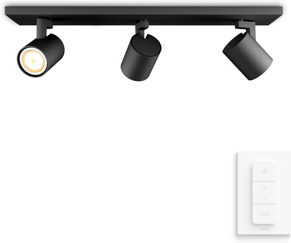 Philips Hue Runner Opbouwspot 3-spots - Zwart