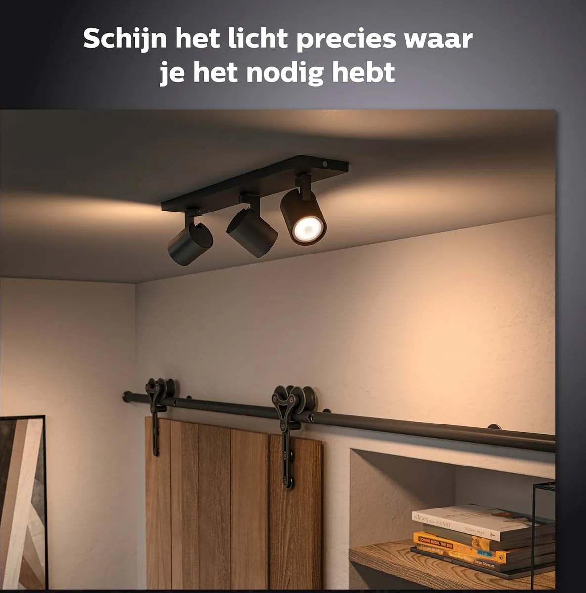Philips Hue Runner Opbouwspot 3-spots - Zwart
