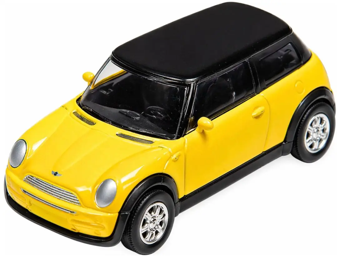 Goki Mini Cooper Modelauto Geel
