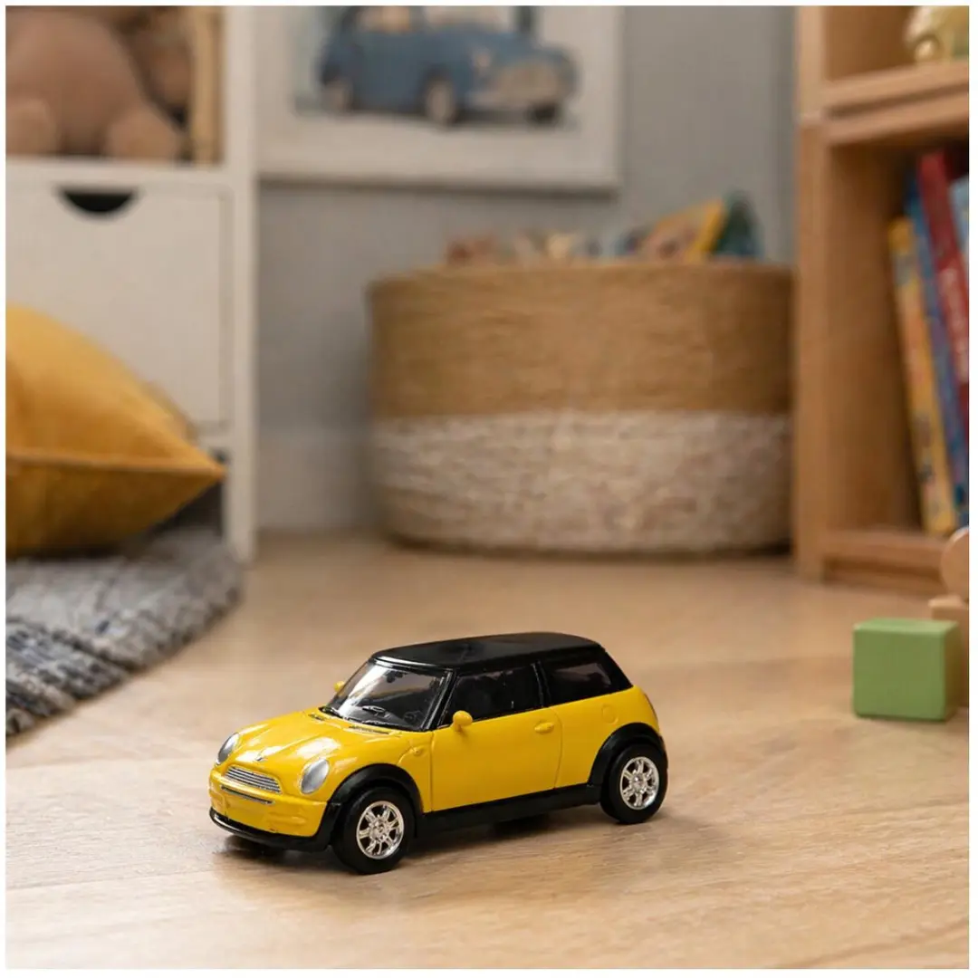 Goki Mini Cooper Modelauto Geel - Schaal 1:60