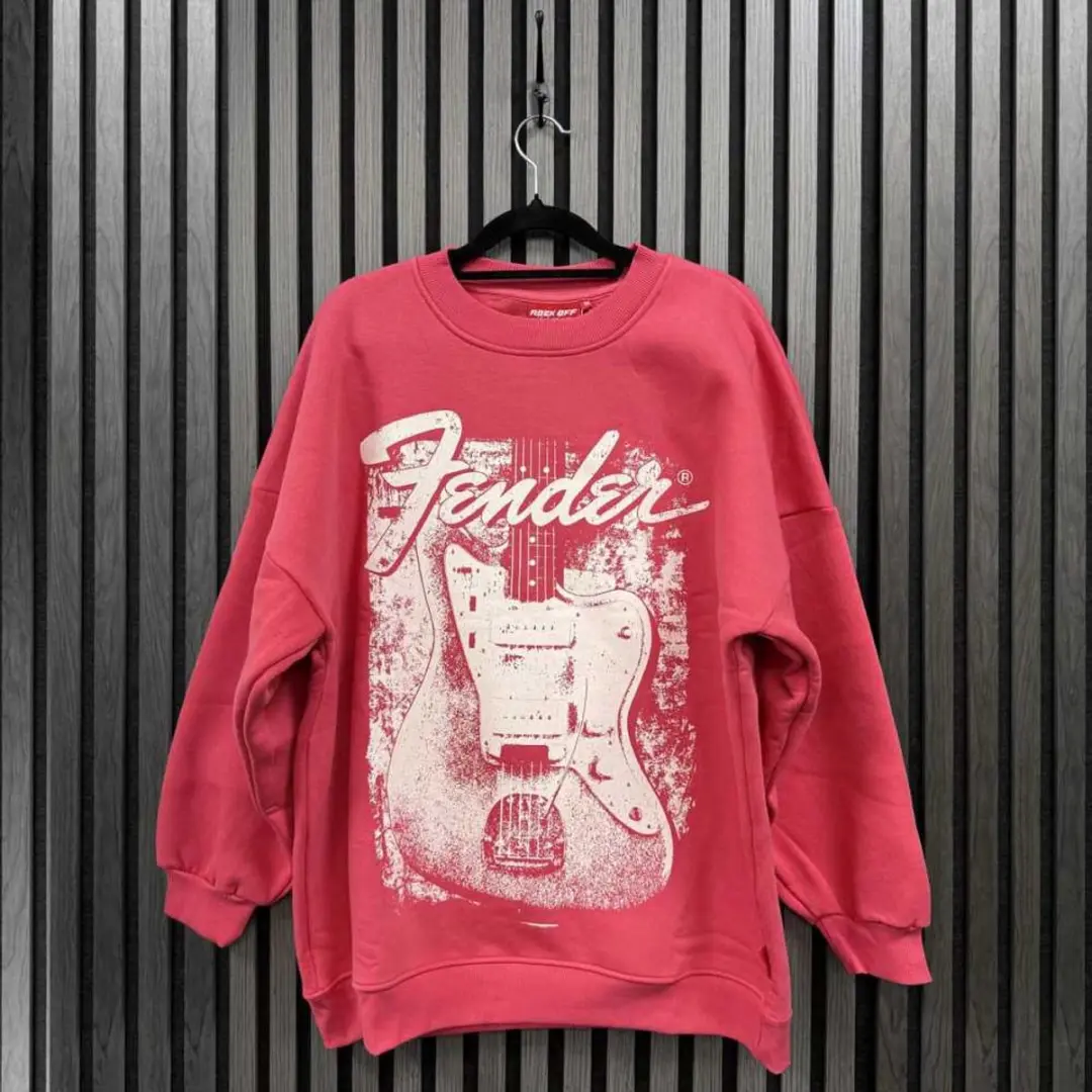 Fender Distressed Guitar Sweater 2XL - Roze