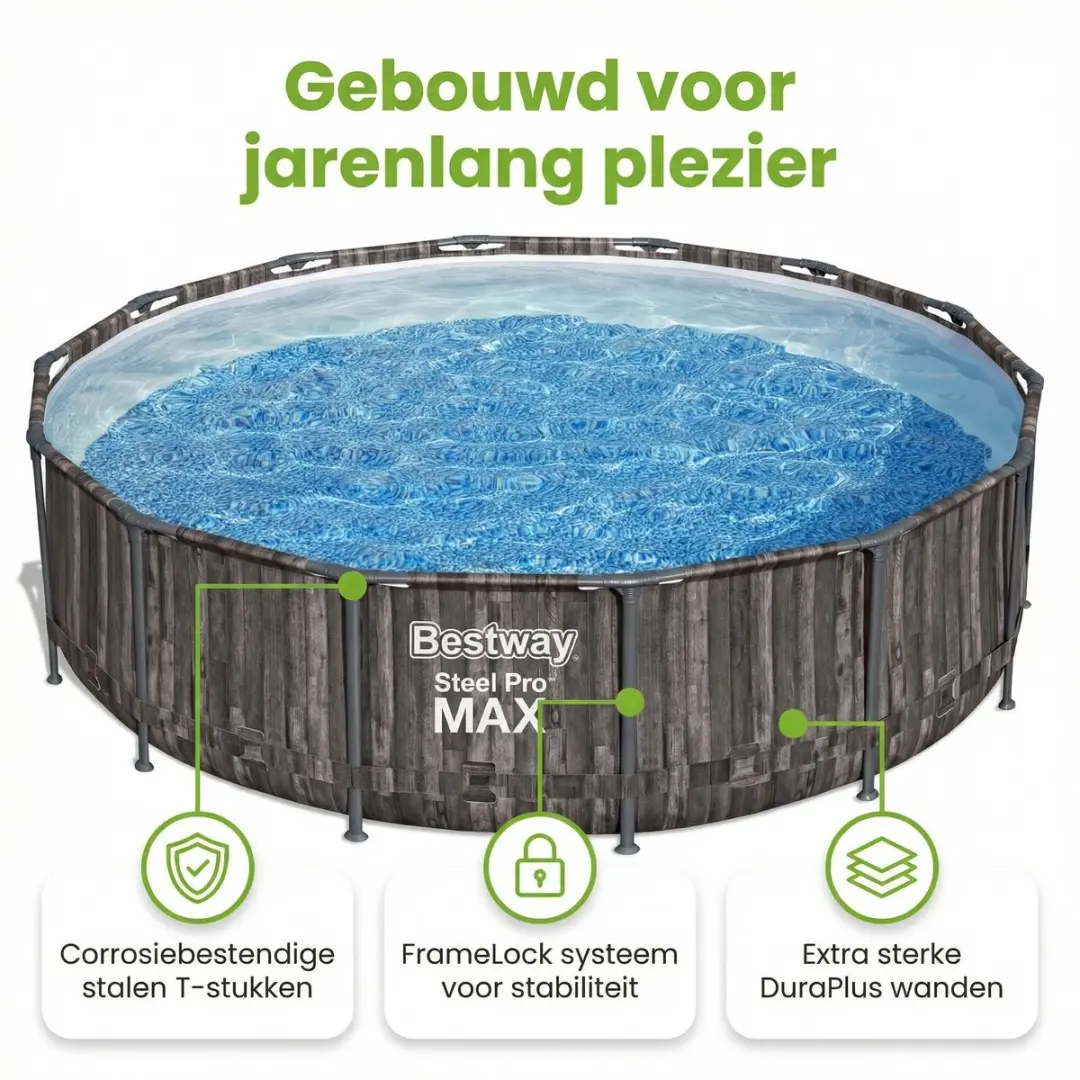 Bestway Steel Pro MAX Zwembad 427cm - 13030L - Grijs