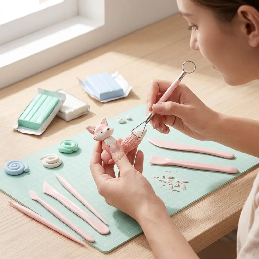 Nuvex Roze Kleimessen Set 5-delig - Boetseergereedschap