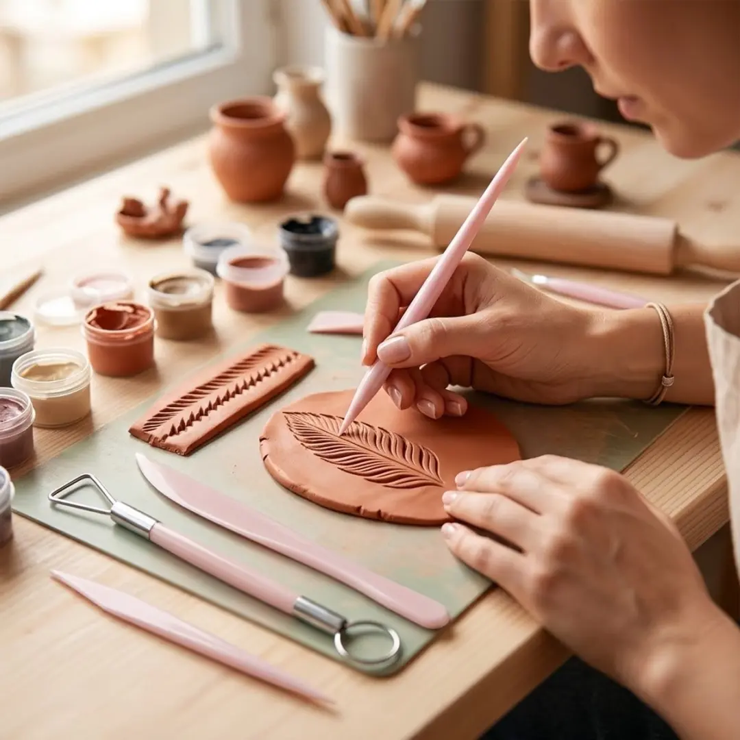Nuvex Roze Kleimessen Set 5-delig - Boetseergereedschap