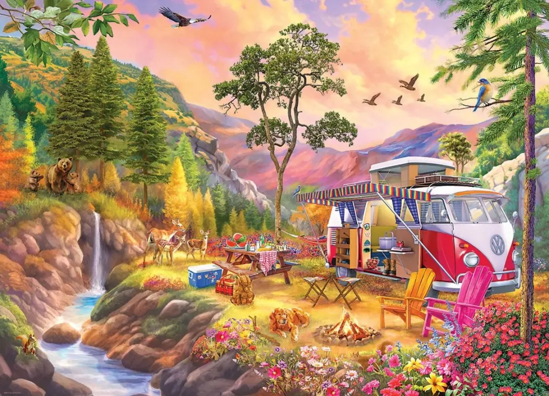 Eurographics Volkswagen Kampeerdersparadijs Legpuzzel 1000 Stuks - Multi
