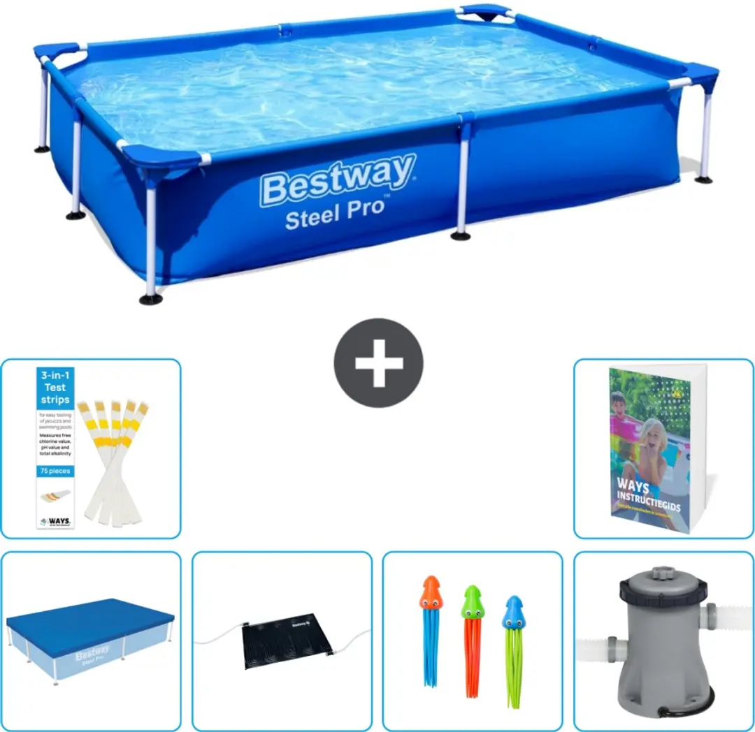 Bestway Steel Pro Zwembad 221x150x43cm Blauw