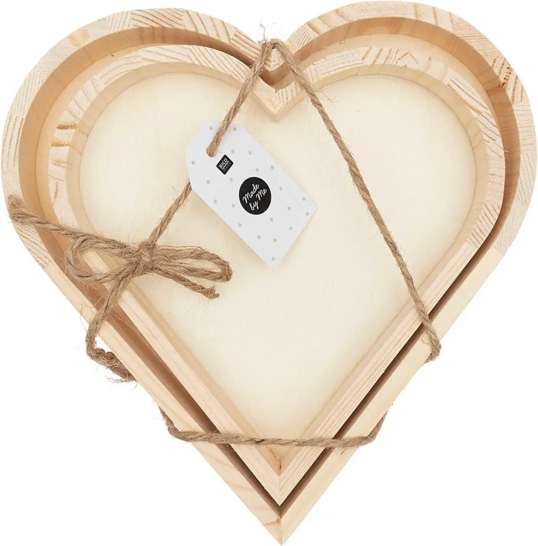 Rico Design Hout Hart Decoratie - 2 Stuks