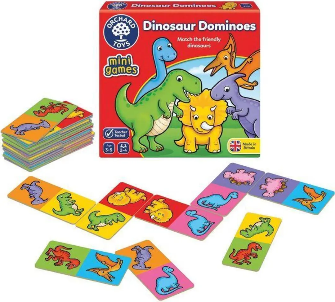 Orchard Toys Dinosaur Domino's Mini Game - 28 Stuks - afbeelding 3 van 3