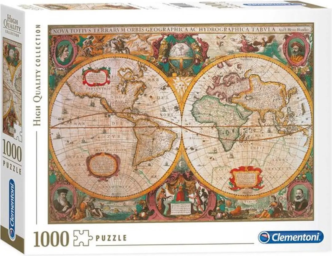 Clementoni Puzzel 1000 Stuks Oude Landkaart - Multi Kleur - afbeelding 6 van 6