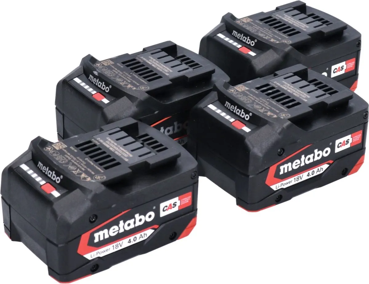 Metabo Li-Power Accu-Set 4x 18V 4,0Ah CAS - 4 Stuks