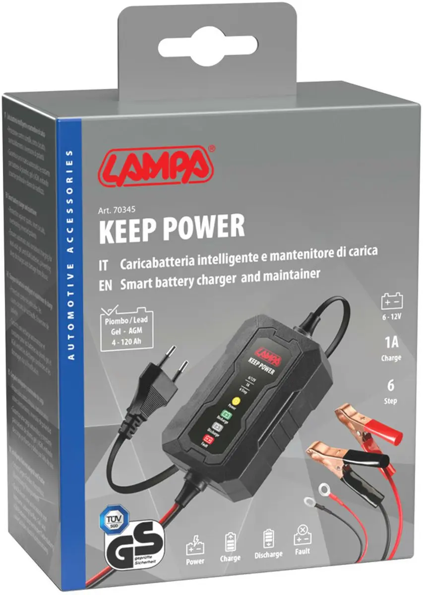 Lampa Keep Power Slimme Acculader 6/12V - o.a. Gel/AGM/Loodzuur