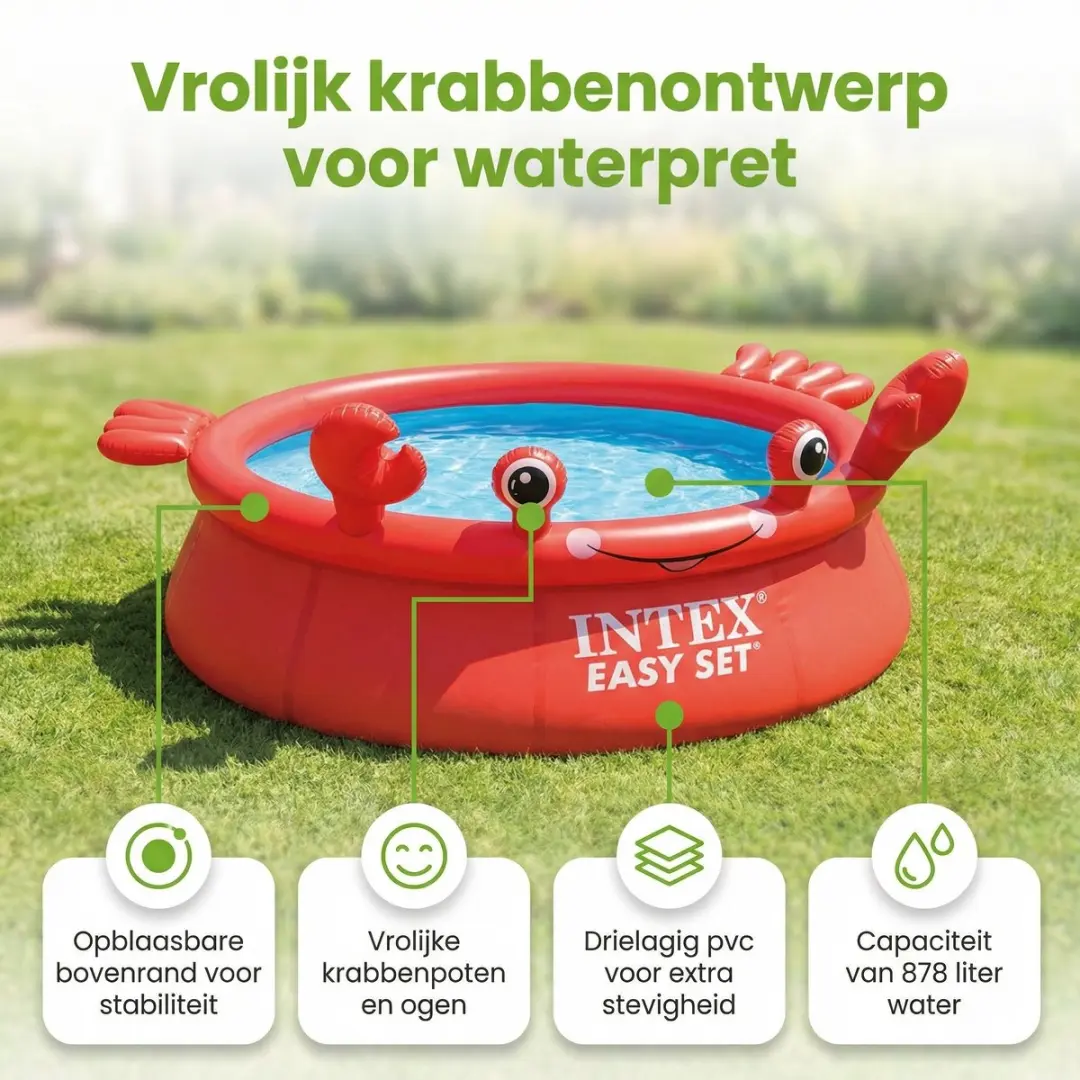 Intex Easy Set Zwembad 183x51cm Rood - 880L - 7-delig