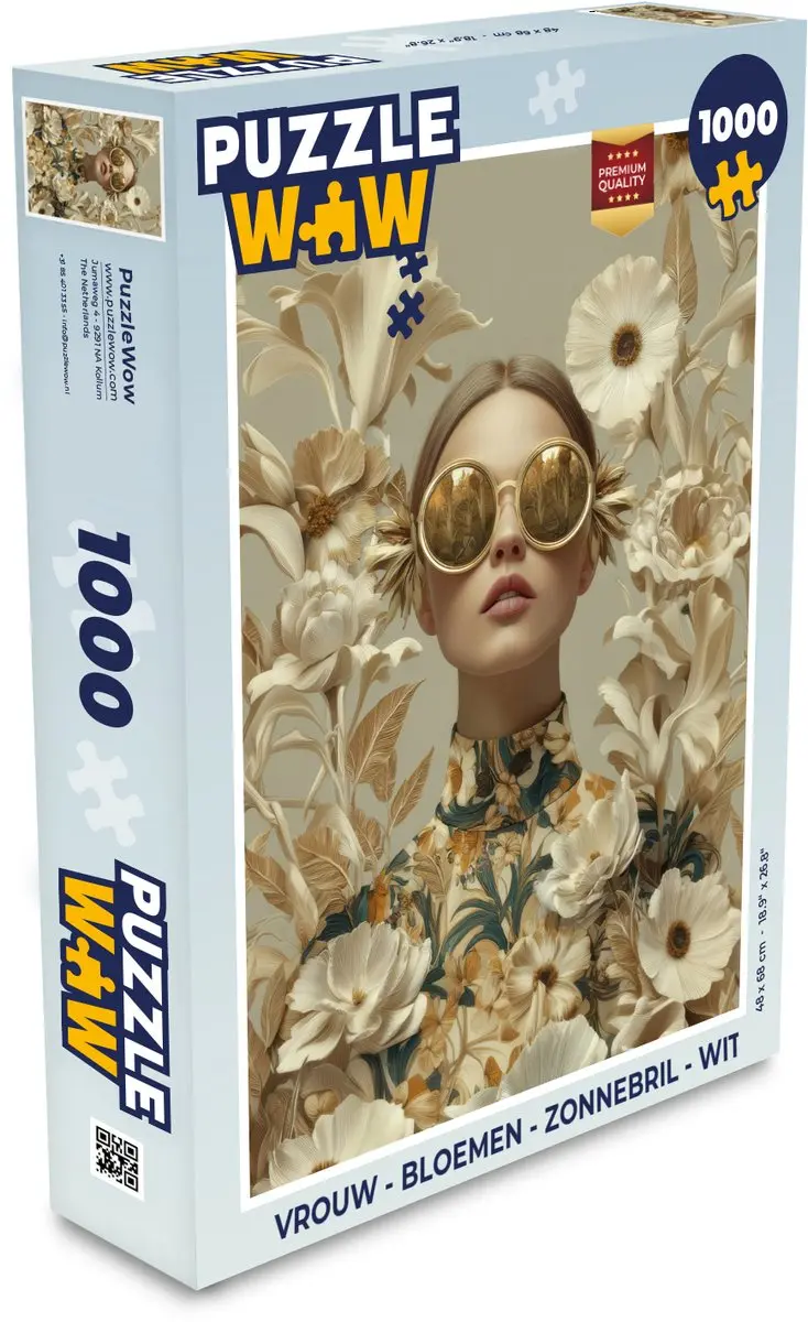 PuzzleWow Bloemen Zonnebril Puzzel 1000 Stuks