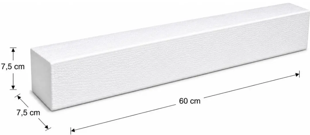 Bellatio Design Piepschuim Baksteen 2x - 60x7,5x7,5cm Wit