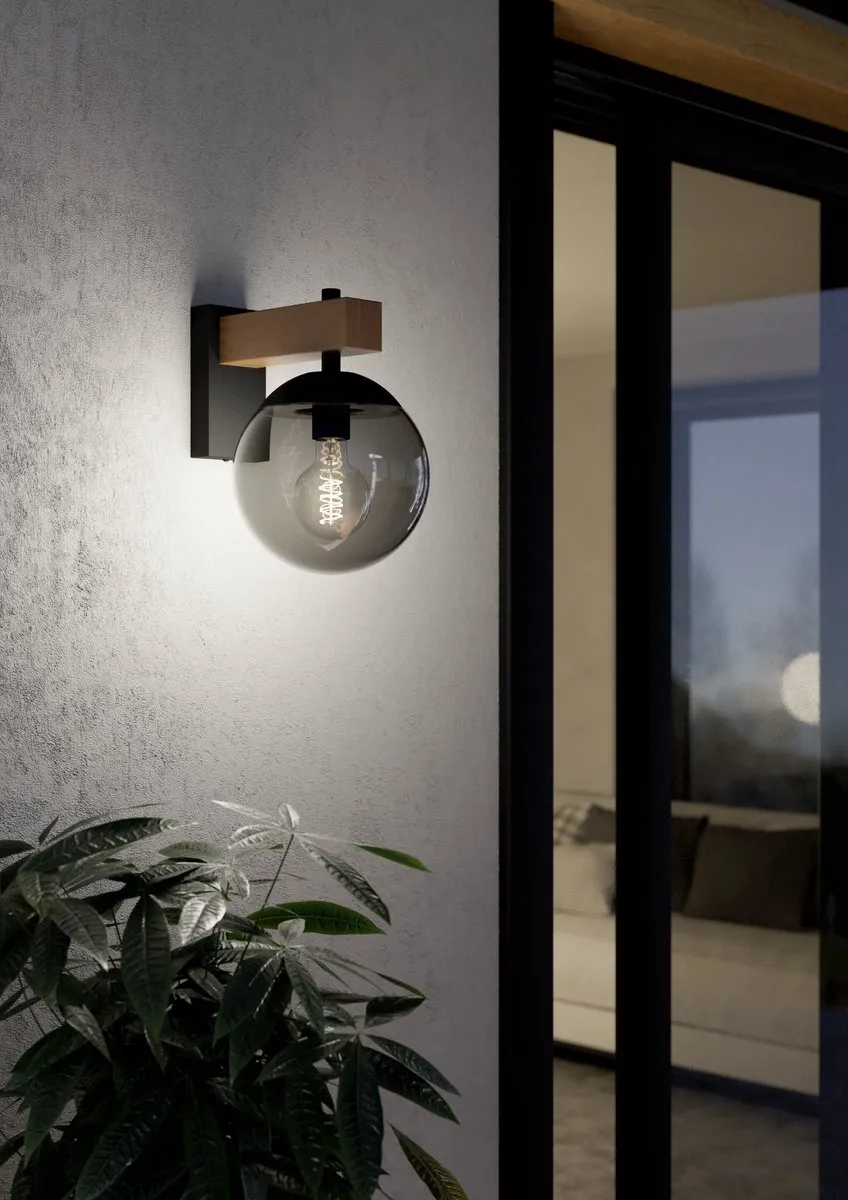 Eglo Bufalata Wandlamp E27 29cm - Zwart/Bruin