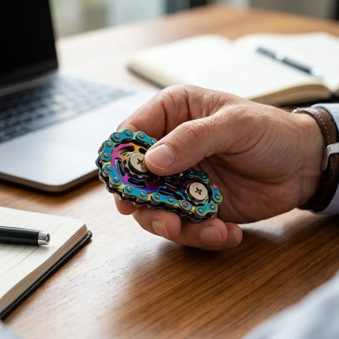 NUVEX Fidget Ketting Spinner - CNC Roestvrijstalen - Heldere kleur