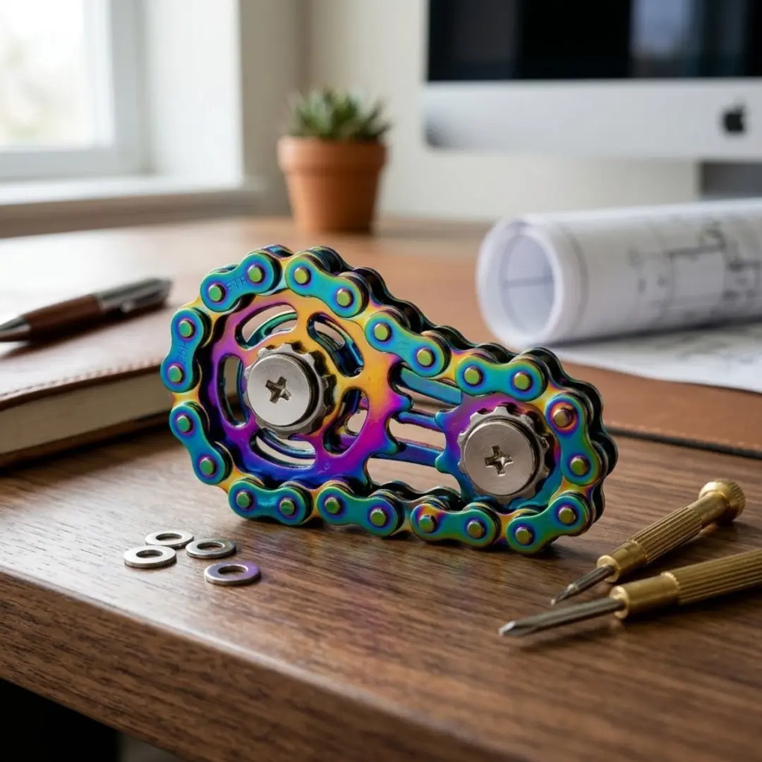 NUVEX Fidget Ketting Spinner - CNC Roestvrijstalen - Heldere kleur