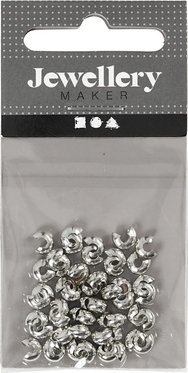 Creativ Company CC Metalen Hoes 5mm - Verzilverd - 50 Stuks