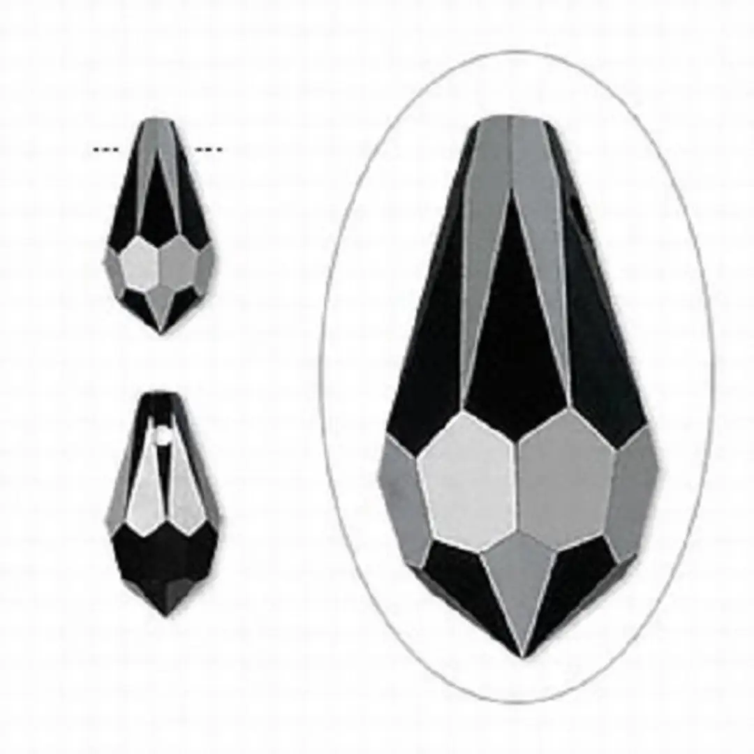 Swarovski Elements Druppels 13x6,5mm Jet