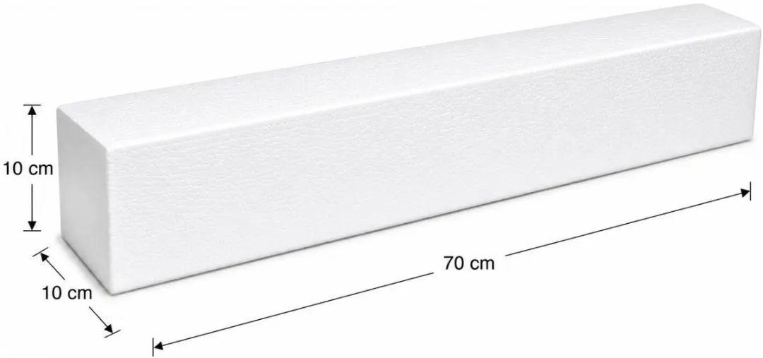 Bellatio Design Piepschuim Baksteen 2x - 70x10x10cm Wit