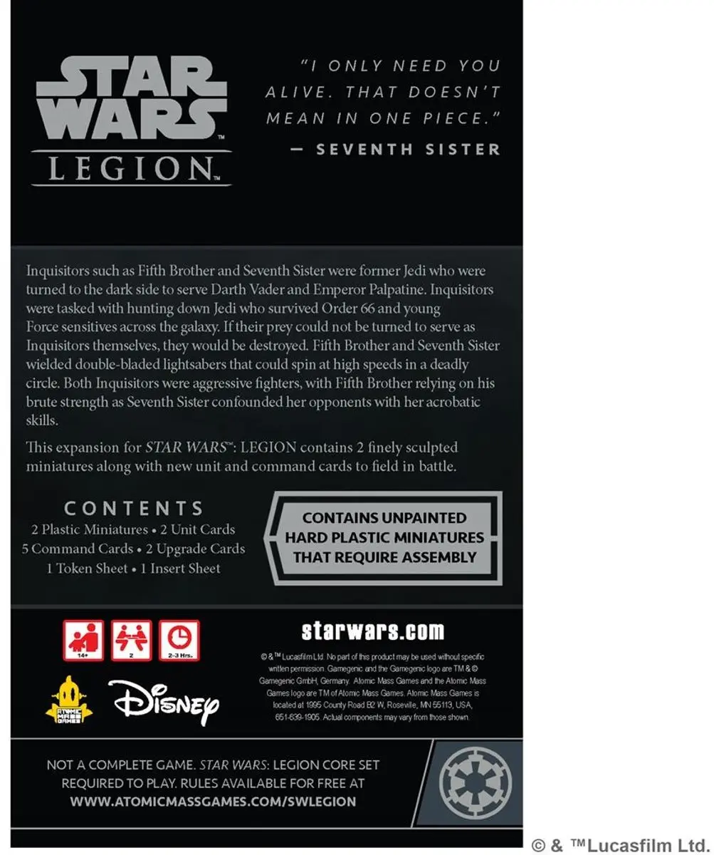 Atomic Mass Games Star Wars Legion AMSWL113 Fifth Brother & Seventh Sister - 2-6 Spelers