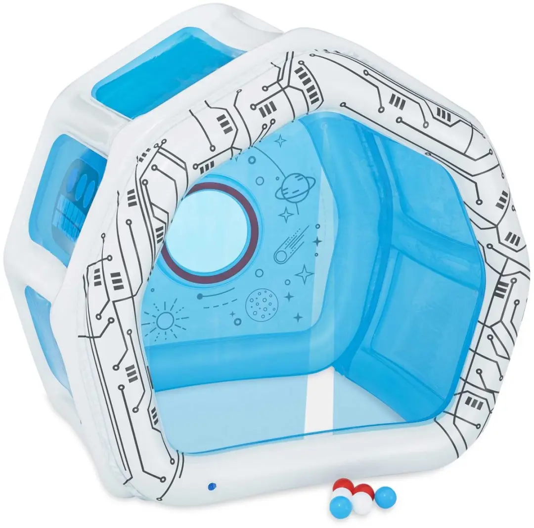Bestway Space Station Exploration 52632 Opblaasbaar Speelhuis - 9 Ballen - Blauw/Wit