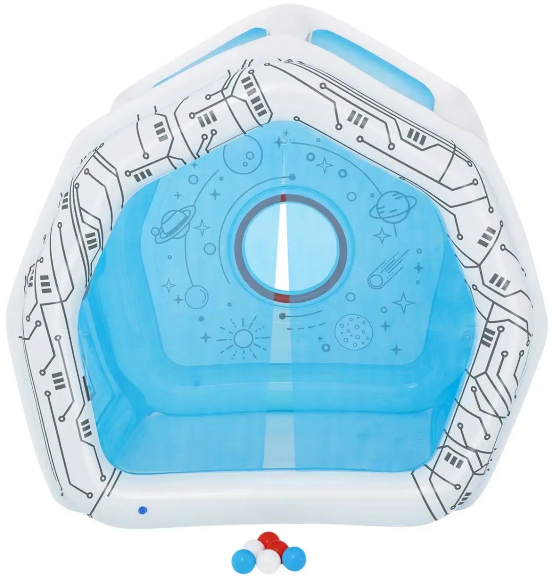 Bestway Space Station Exploration 52632 Opblaasbaar Speelhuis - 9 Ballen - Blauw/Wit