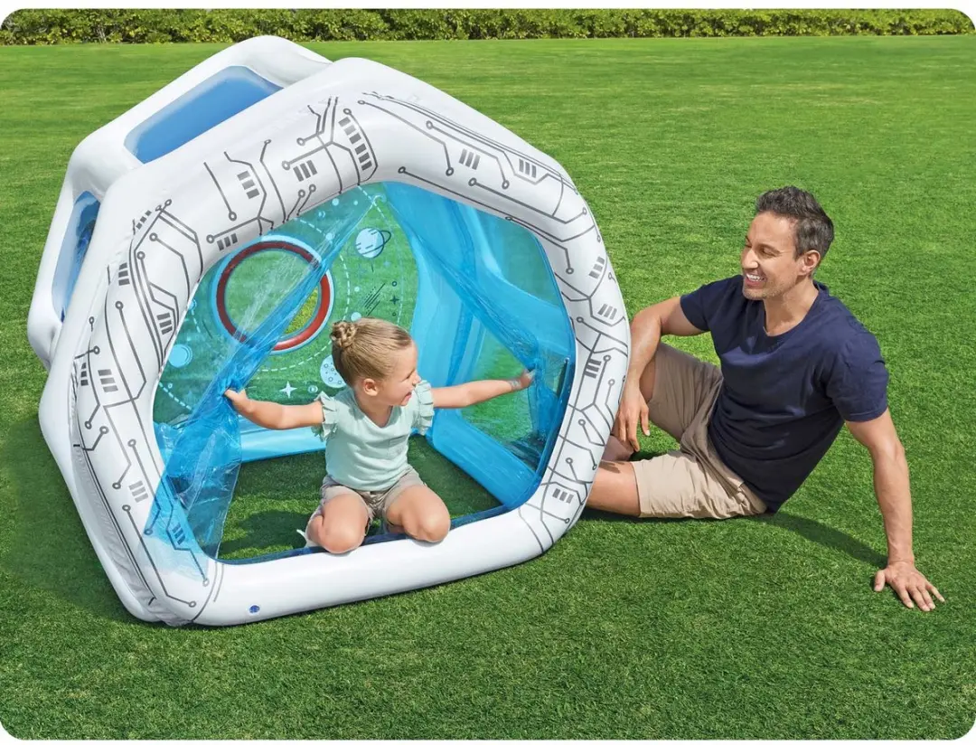 Bestway Space Station Exploration 52632 Opblaasbaar Speelhuis - 9 Ballen - Blauw/Wit - afbeelding 6 van 6
