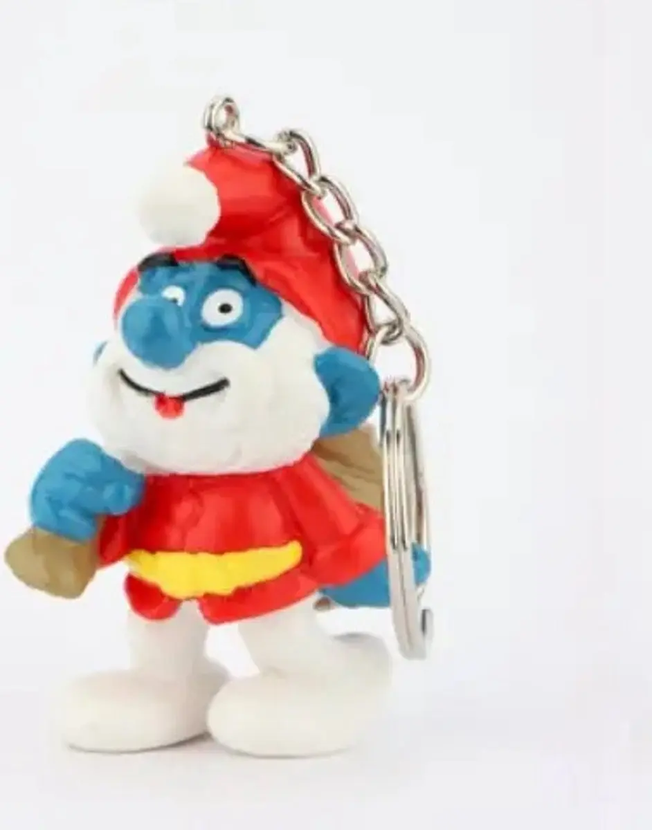 Schleich Smurfen Grote Smurf Kerstman Sleutelhanger 5cm