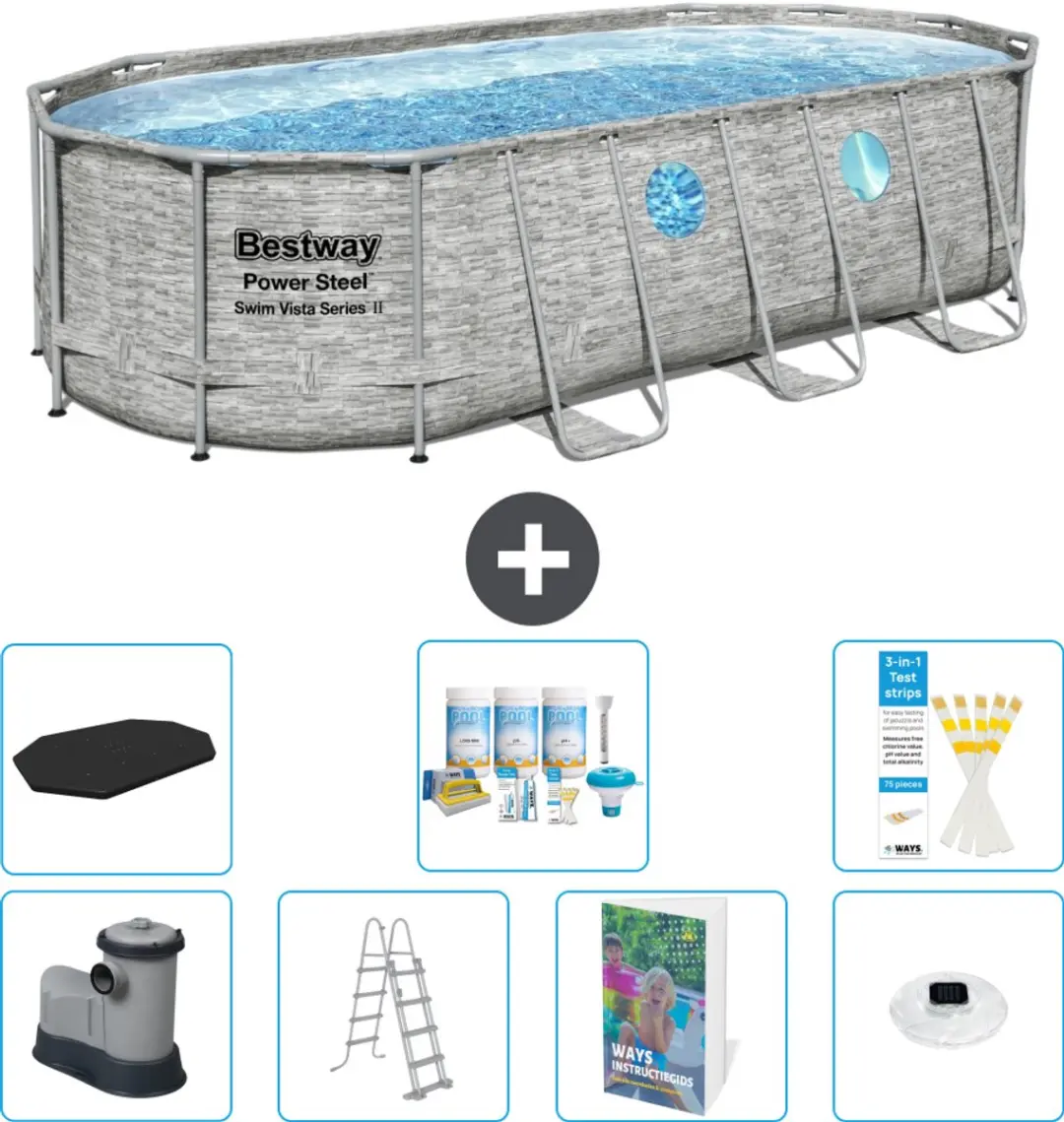 Bestway Ovaal Power Steel Swim Vista Zwembad 549x274cm