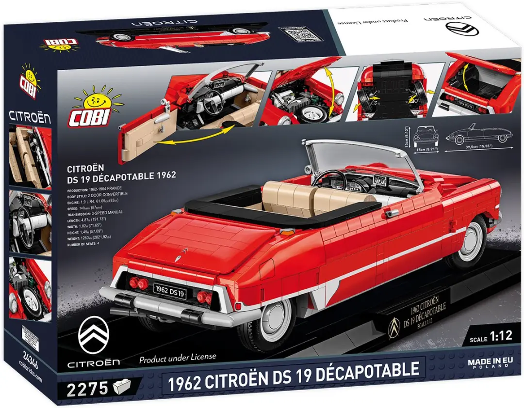 Cobi Citroen DS19 1962 Convertible 2275 Onderdelen - Meerkleurig