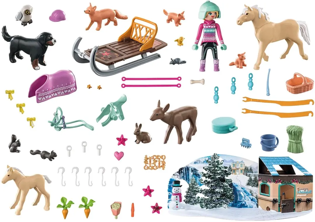 Playmobil Adventskalender Paarden Kerstsleerit 71345 - Multicolor