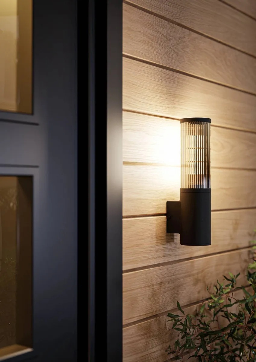 Eglo Salle Wandlamp Buiten E27 - 7,5 cm Smoke - Zwart