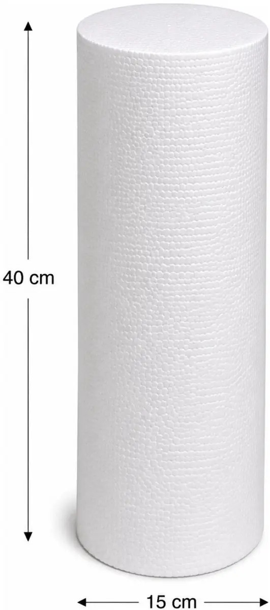 Bellatio Design Piepschuim Cilinder D15 x L40cm - Wit