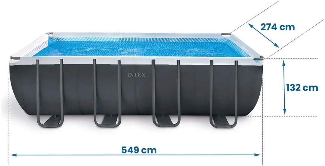 Intex Ultra Frame Opzetzwembad 549x274x132cm - 17.203L - Blauw/Wit - afbeelding 3 van 6