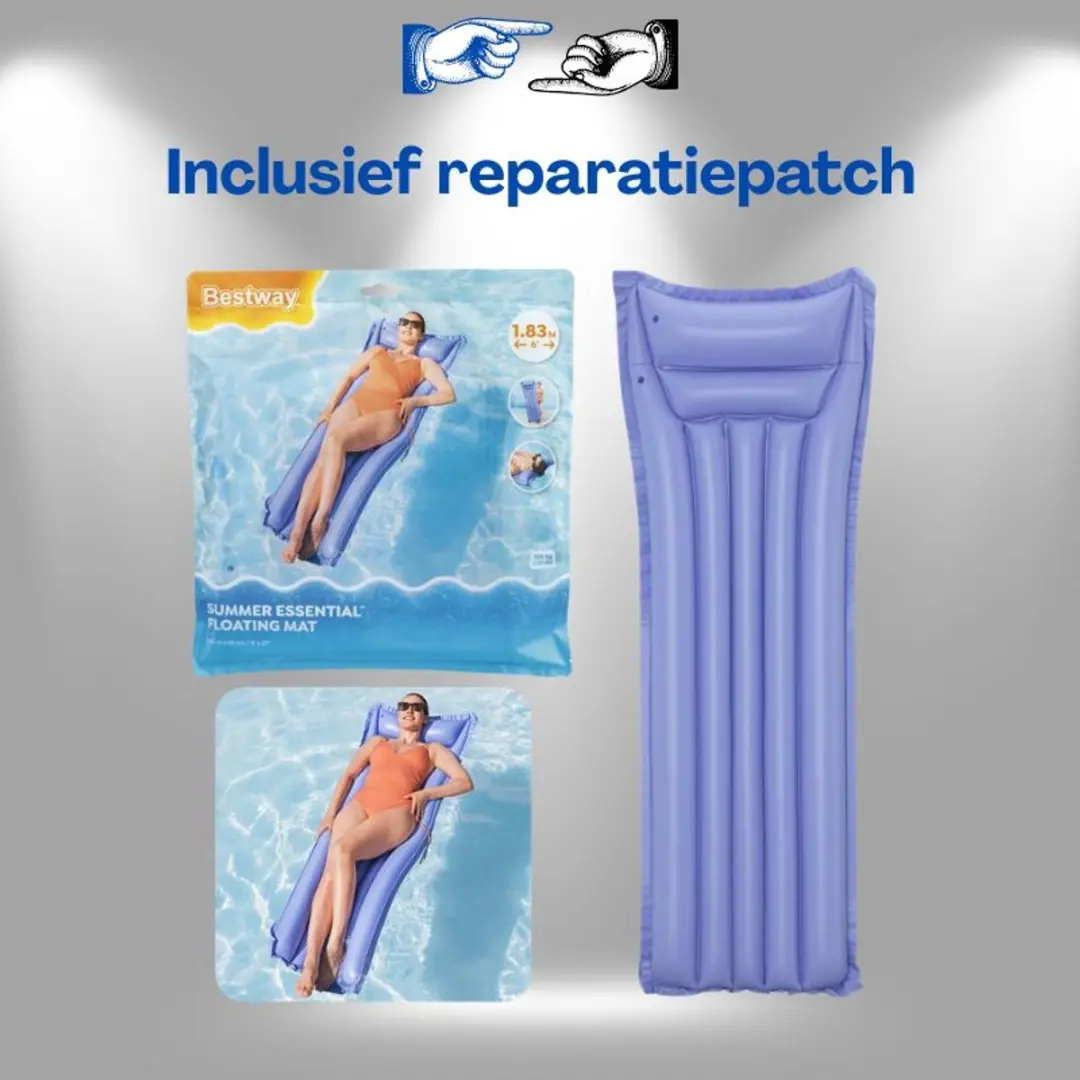 Bestway Opblaasbaar Zwemmatras 44007 - 183cm Blauw