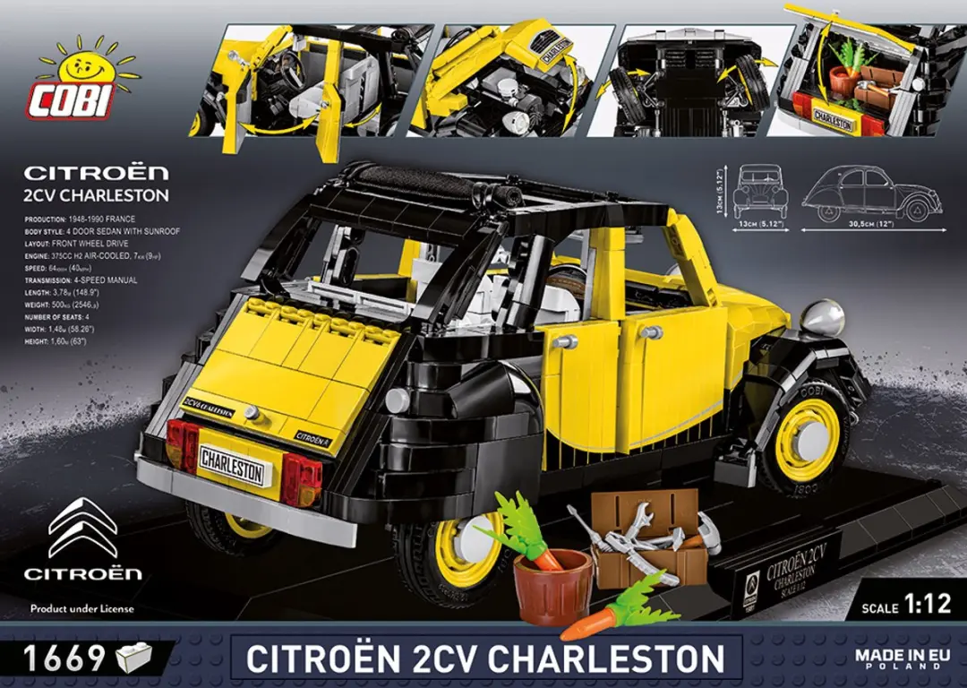 Cobi 24340 Citroën 2CV Charleston - 1669 Stukken - Meerkleurig