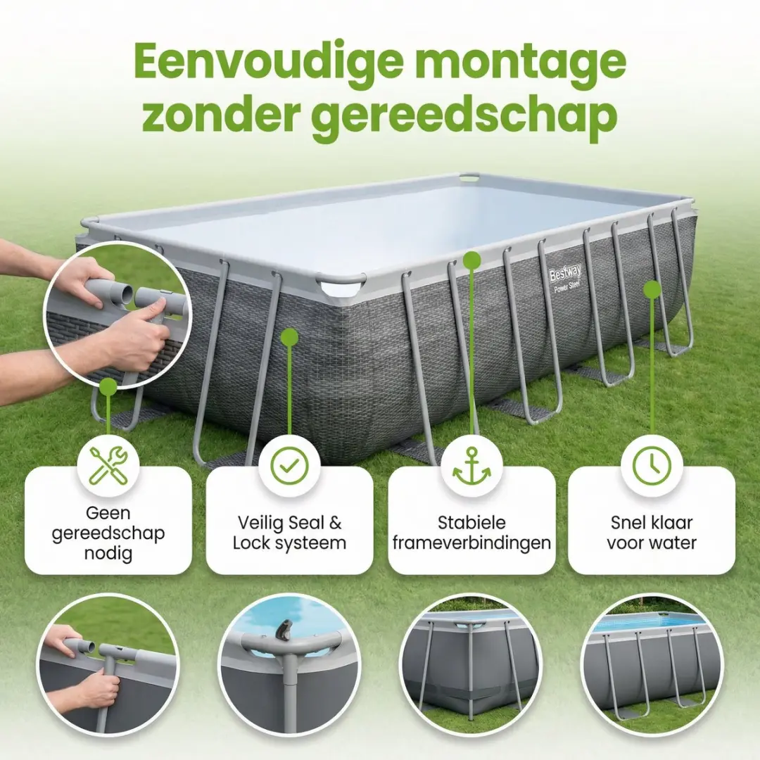 Bestway Power Steel Zwembad 549x274cm - 14.812L - Grijs