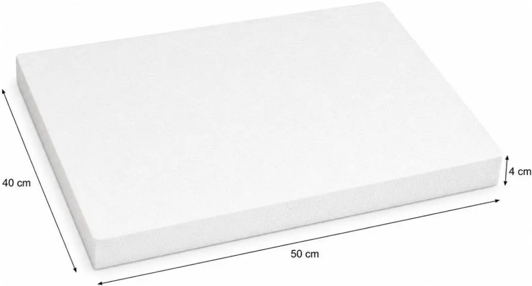 Bellatio Design Piepschuim Vorm Rechthoek 40x50x4cm - Wit