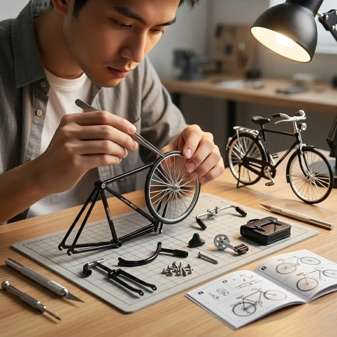 NUVEX Bouwpakket Miniatuurfiets Zwart - 40 Stuks