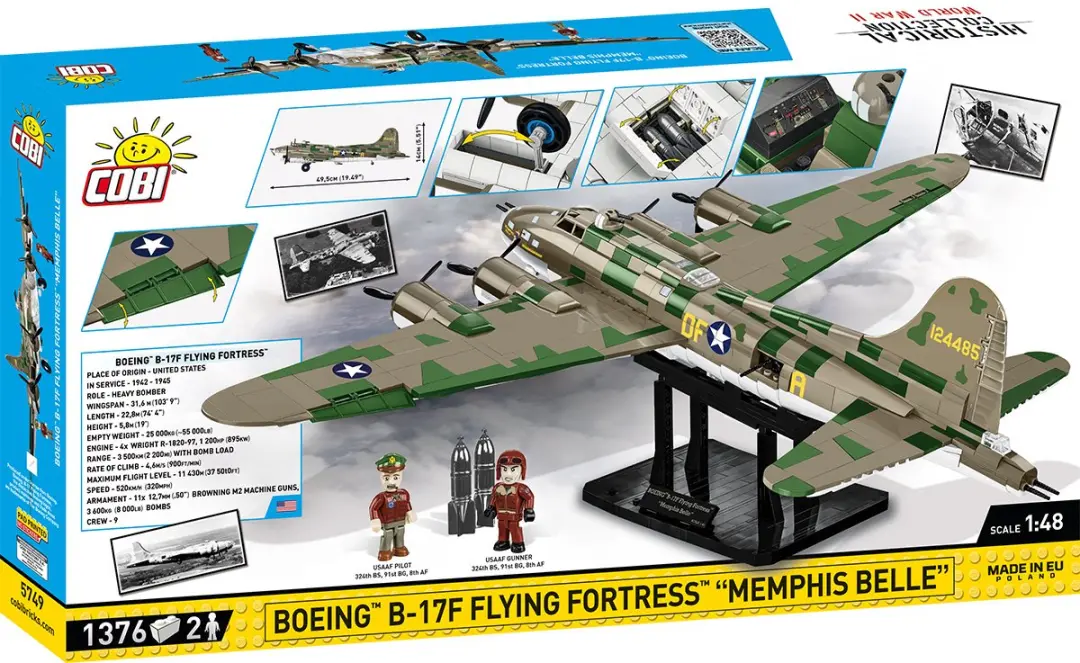 Cobi 5749 Flying Fortress Memphis Belle - 1376 Stukken - afbeelding 6 van 6