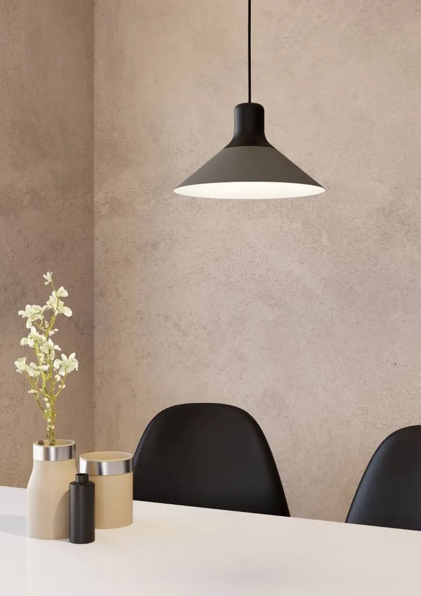 Eglo Abreosa Hanglamp E27 - Ø28cm - Zwart/Grijs - afbeelding 6 van 6