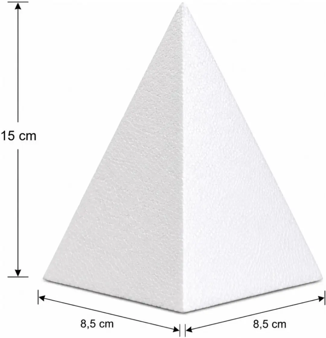 Bellatio Design Piepschuim Piramide 4 Stuks - H15 x D8,5cm Wit