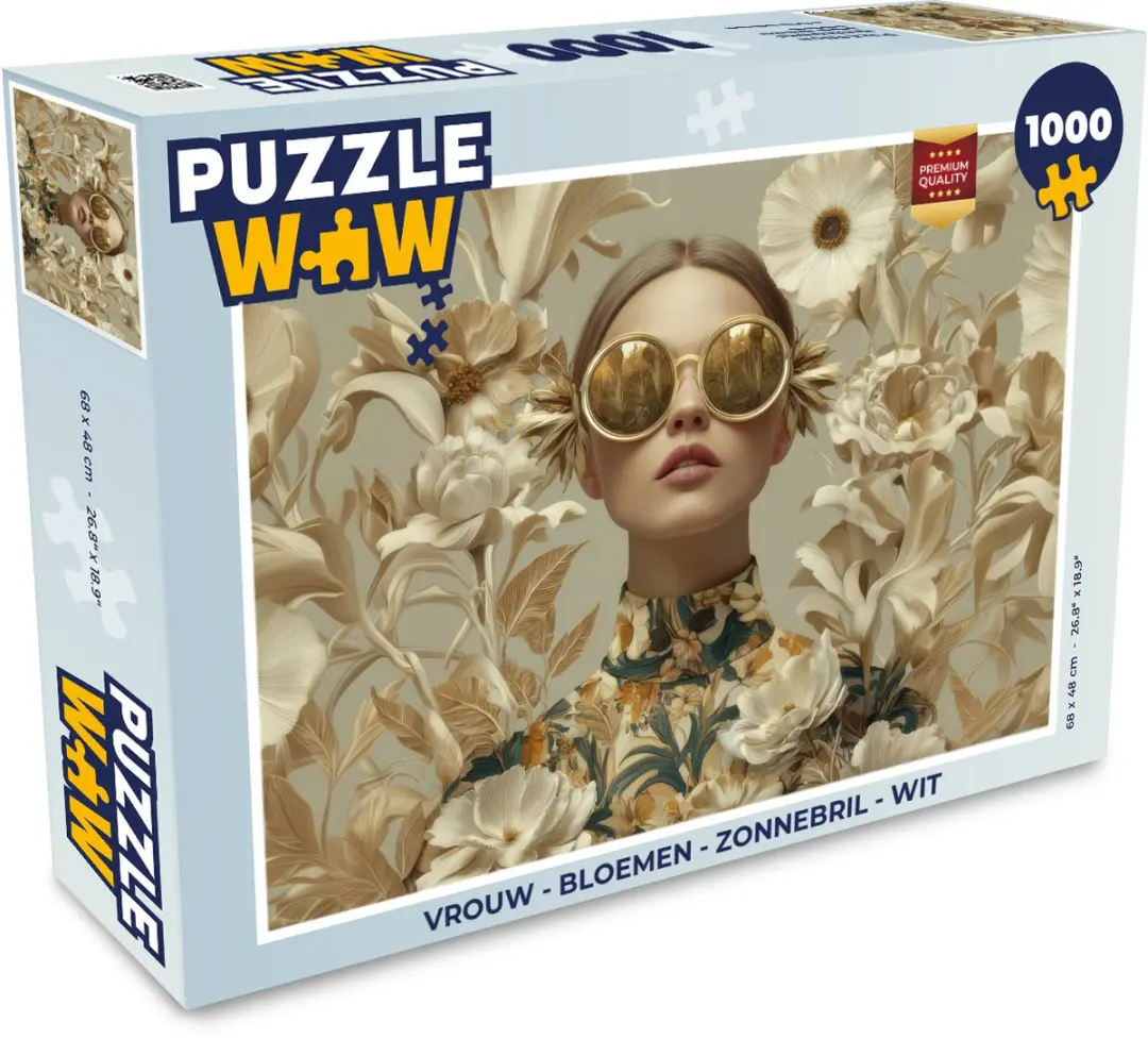 PuzzleWow Bloemen Zonnebril Legpuzzel 1000 Stuks