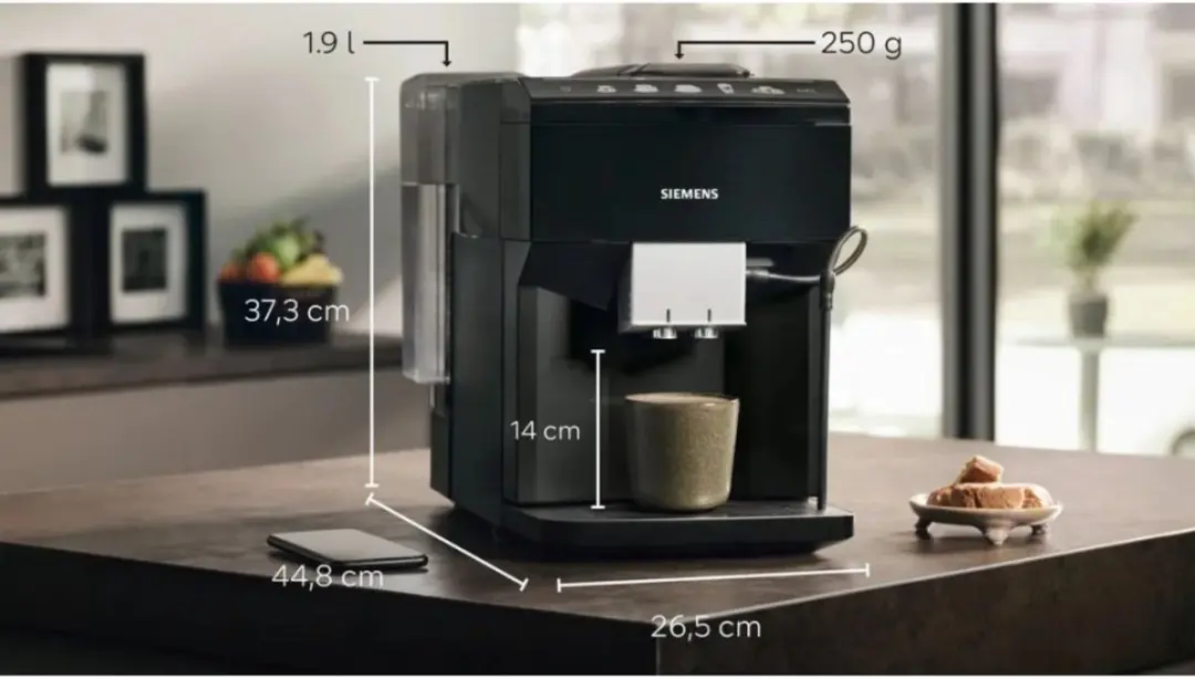 Siemens EQ500 Classic TP513R09 Volautomatisch Koffiezetapparaat 1500W - 1,9L - Zwart - afbeelding 3 van 5