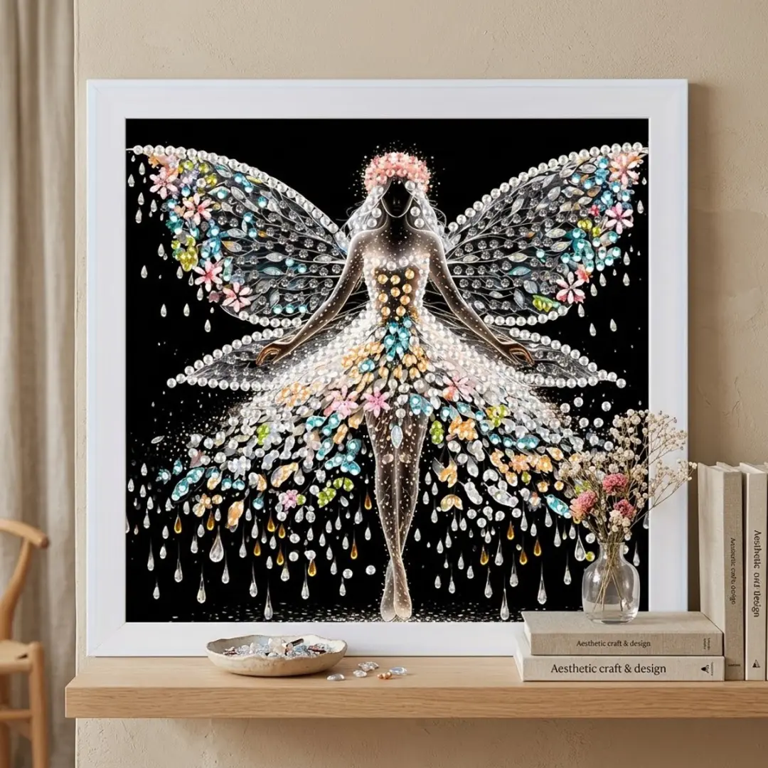 NUVEX Ballerina Vlinder Diamond Painting 20x20cm - Zwart